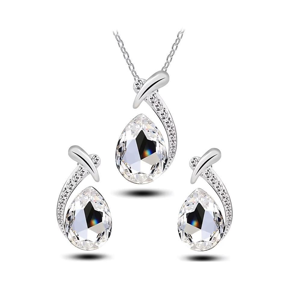 Комплект женских украшений Русалка цепочка с подвеской и серьги 2 предмета Серебристый (3000003962)