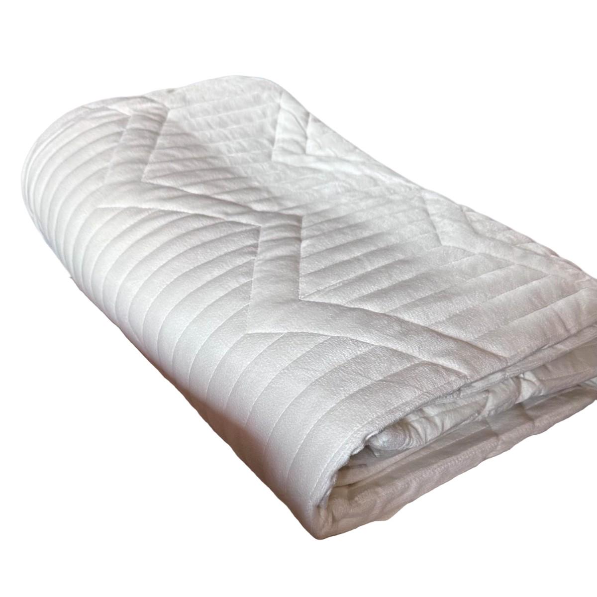 Покрывало велюровое стеганое Koloco Зигзаги евро 220х240 см Айвори (40535)