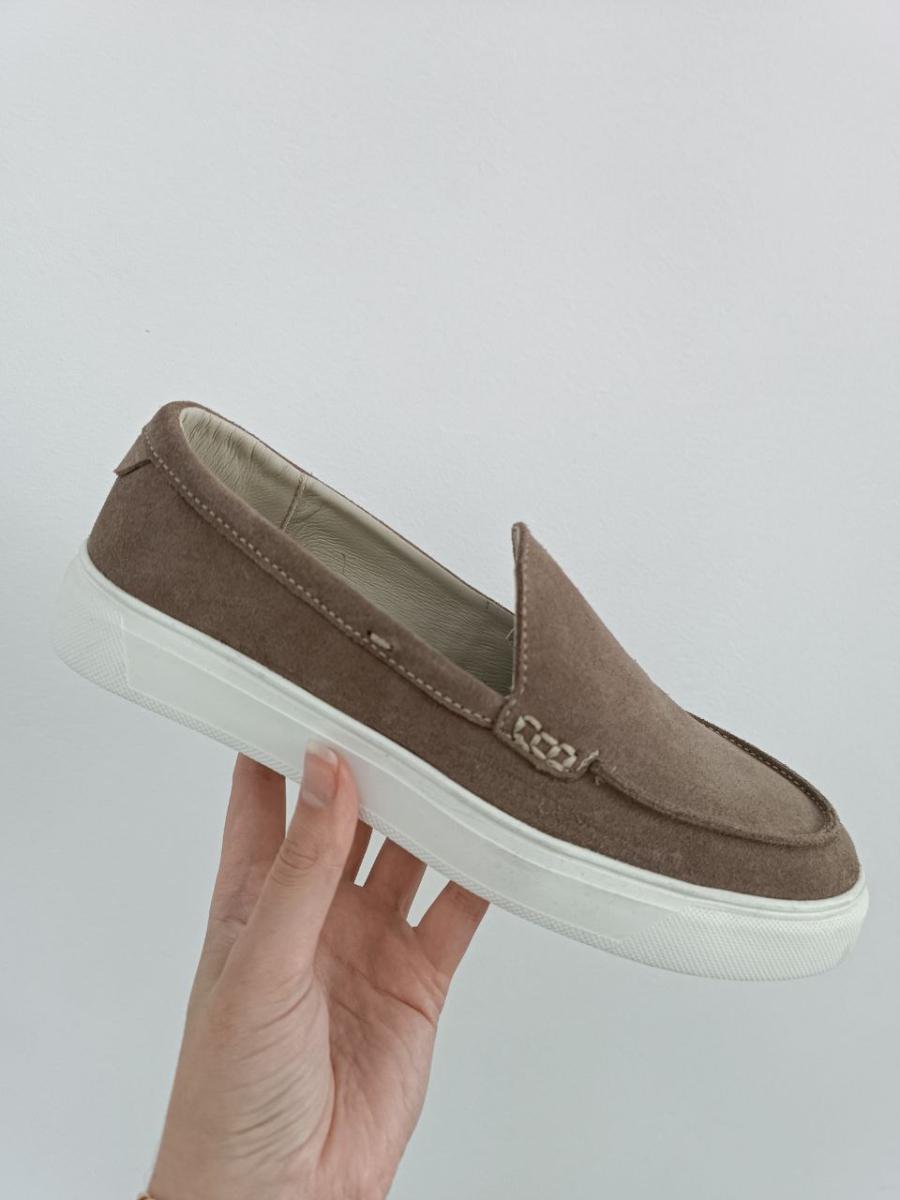 Лоферы женские замшевые р. 37 Капучино (8204-1/37)