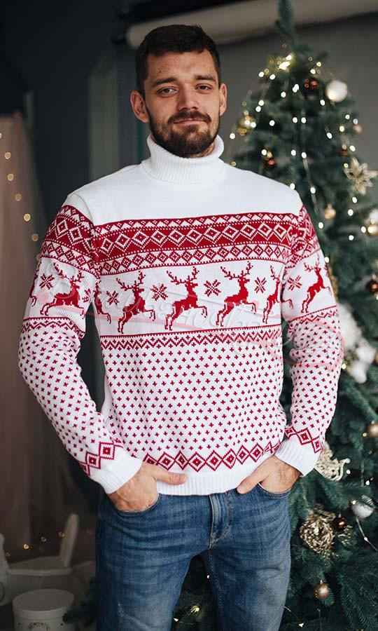Светр-гольф новорічний чоловічий Вишиваночка L Білий (2093) Светр-гольф новорічний чоловічий Вишиваночка L Білий (2093)