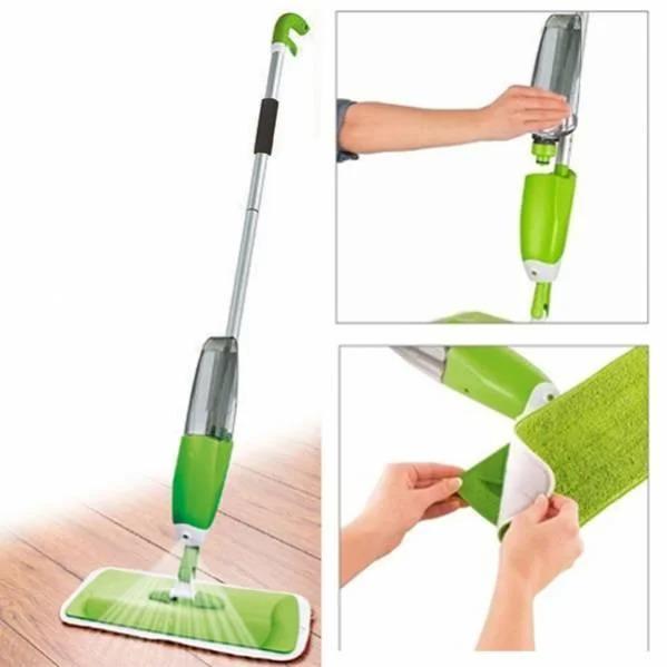 Умная швабра с распылителем 3в1 Spray Healthy Mop Зеленый - фото 8