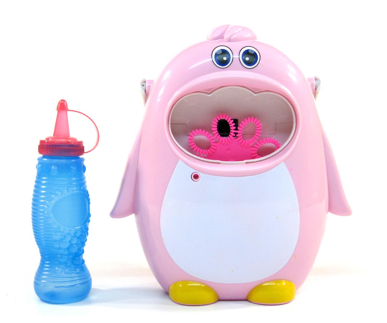 Генератор мильних бульбашок дитячий пінгвін 8822 Рожевий (8822 Pink)