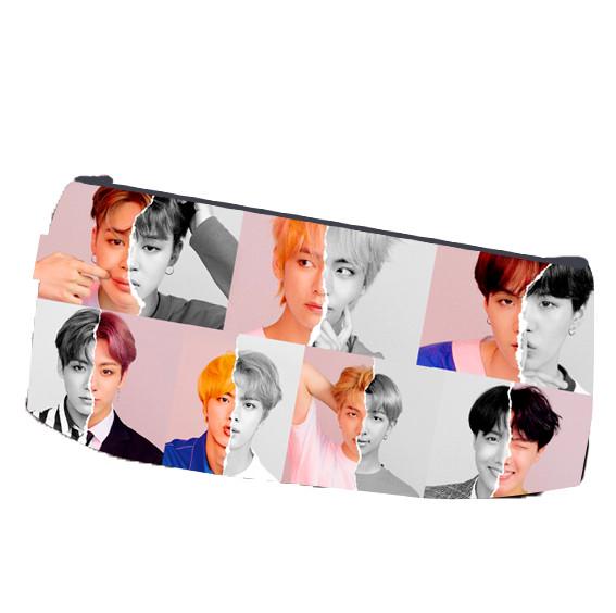 Пенал шкільний BTS Бтс Bangtan Boys двосторонній 22х11 см (pn_0063)