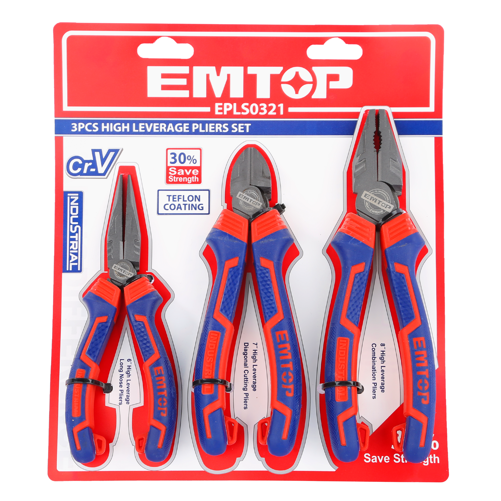 Набір шарнірно-губцевого інструменту EMTOP EPLS0321 3 шт.