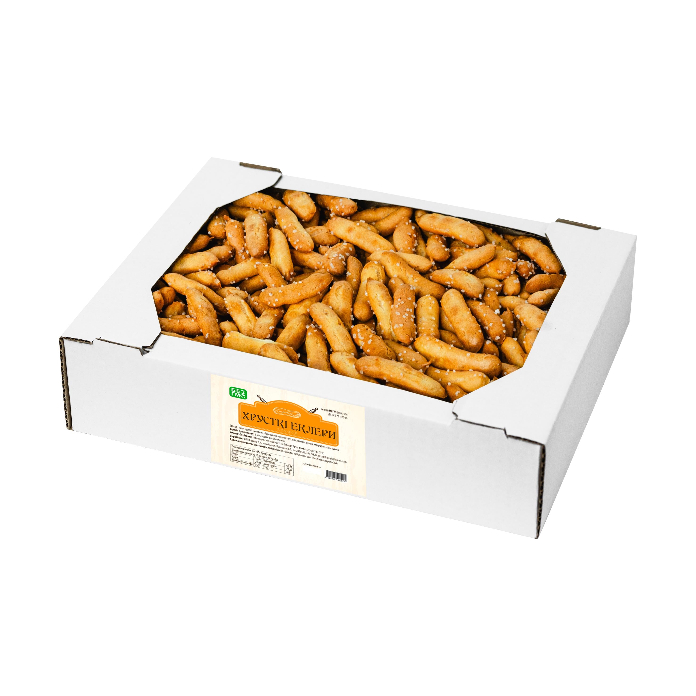 Печенье сдобное Хрустящие Эклеры с сахаром 500 г (28915368)