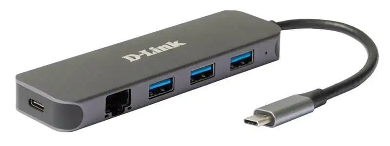 Адаптер мультипортовий USB USB Type-C D-Link DUB-2334 Black