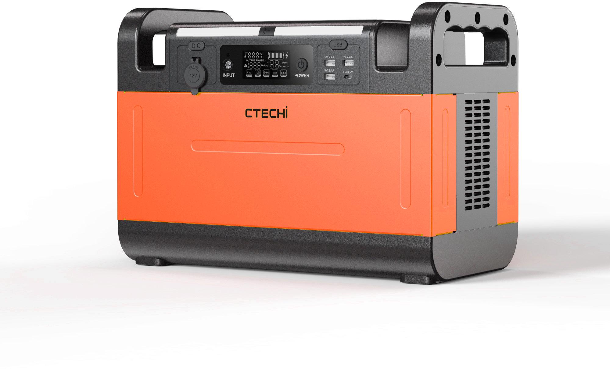 Зарядна станція CTECHi GT1500 1210Wh 378000mAh 1500W Portable Power Station Green/Orange - фото 1