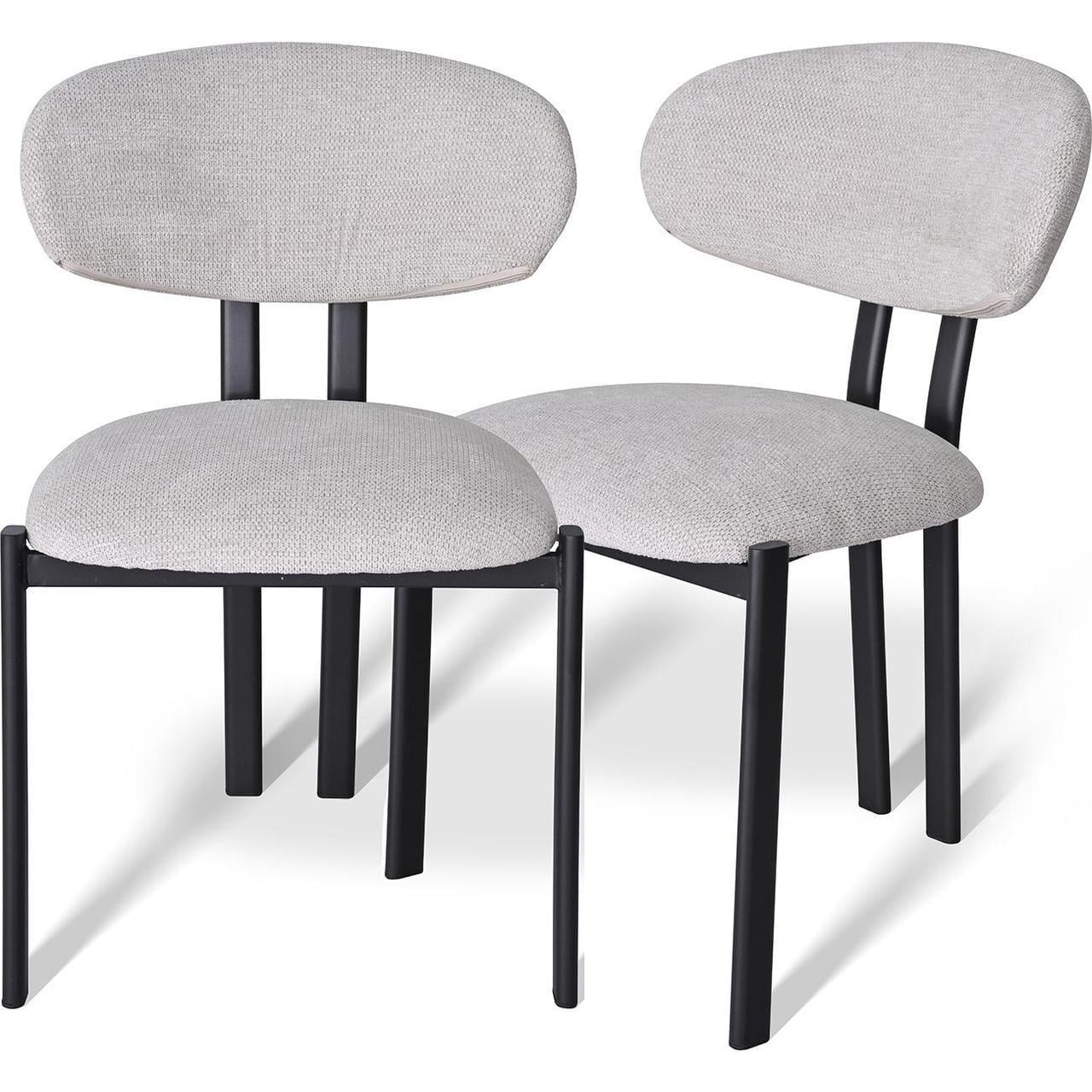 Комплект з 2-х обідніх стільців Tomas Marble linen black base (13970)