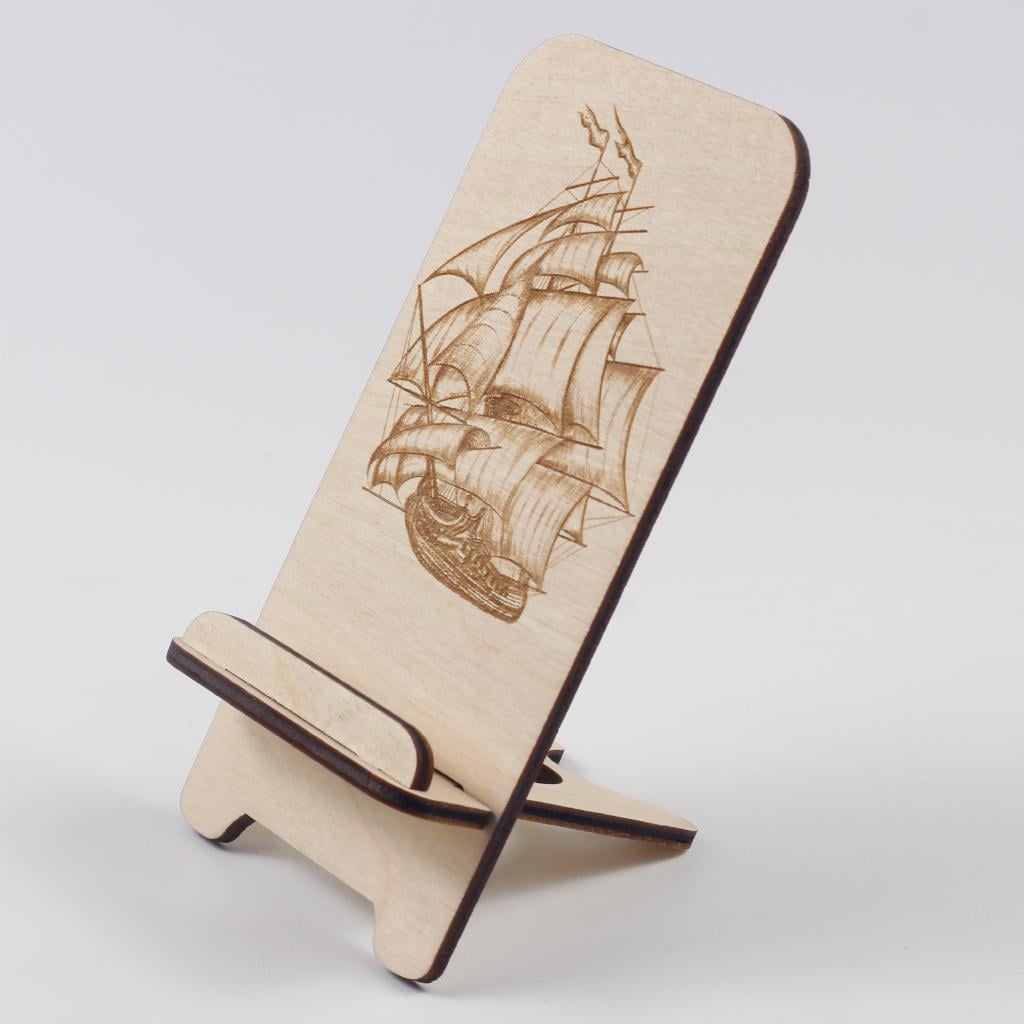 Подставка-держатель для телефона из дерева 81 корабли 2 (03020084)