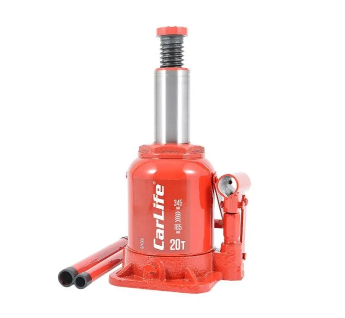 Домкрат гидравлический бутылочный CarLife BJ420S 20 т 185-345 мм Красный (29305460)