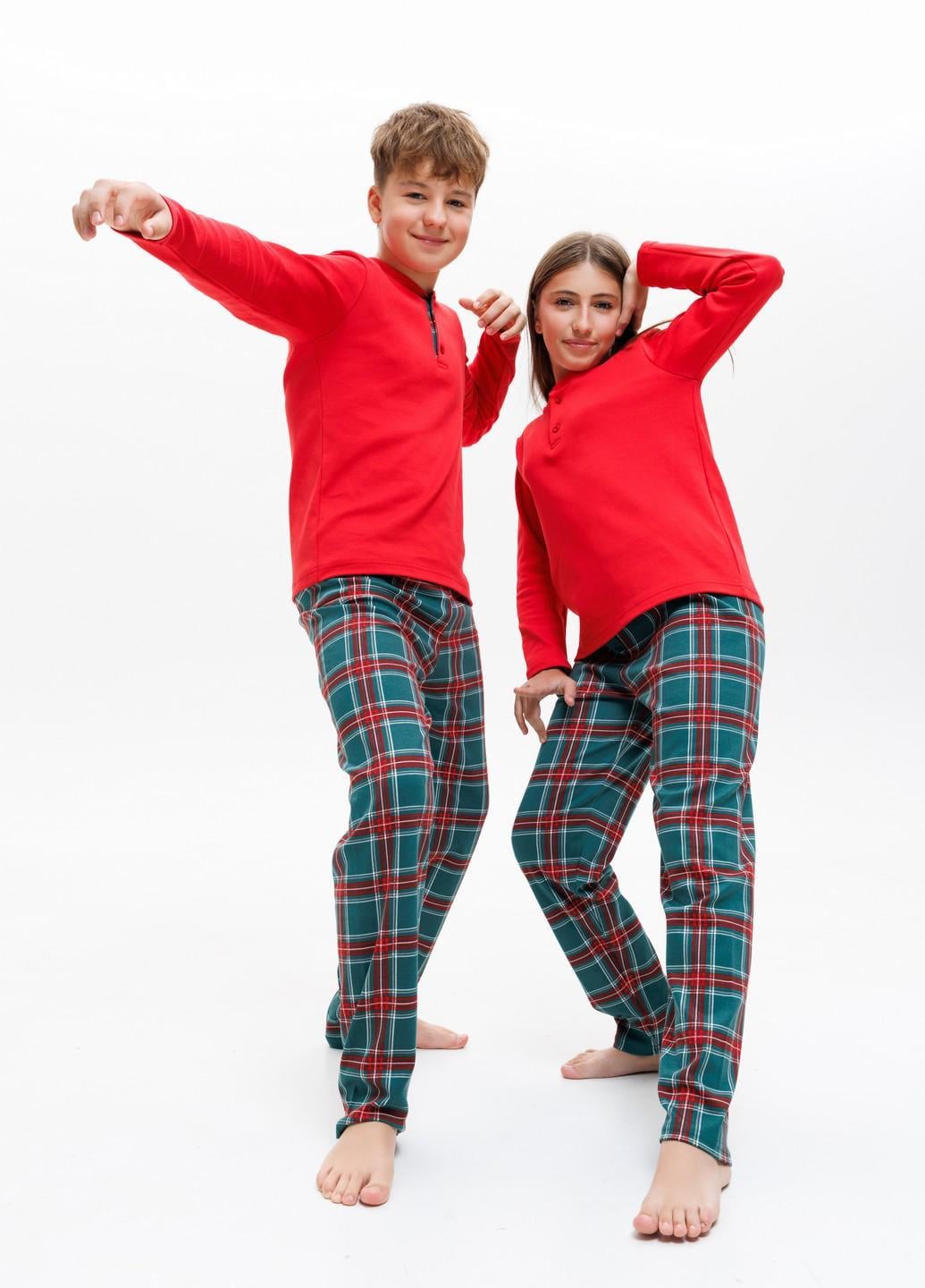 Піжама дитяча Наталюкс Family Look з бавовни р. 36 134-140 см Червоний (9456132414151)