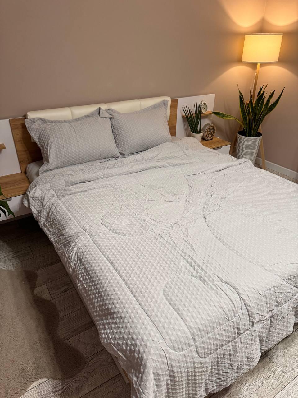 Постільна білизна з ковдрою сатин євро 200х230 см наволочки 50х70 см 2 шт. Сірий (Д-Al-sat-kovdra-001-04) - фото 6 Постільна білизна з ковдрою сатин євро 200х230 см наволочки 50х70 см 2 шт. Сірий (Д-Al-sat-kovdra-001-04) - фото 6