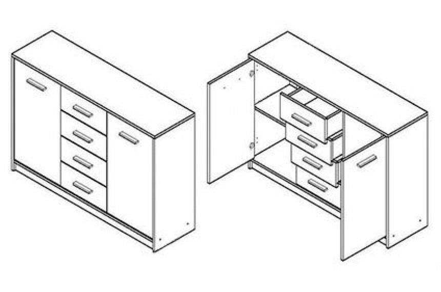 Комод Gerbor Holding Коен KOM2D4S Венге магия/Штрокс темный - фото 4 Комод Gerbor Holding Коен KOM2D4S Венге магия/Штрокс темный - фото 4