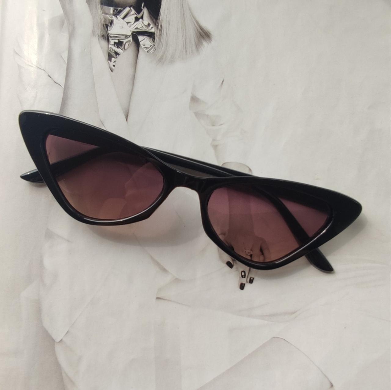 Очки женские треугольной формы Черный с градиентом (4357)