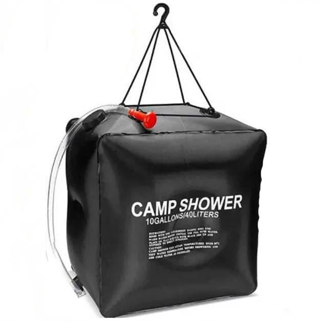 Туристический душ Camp Shower с воронкой и шлангом 40 л 40х60 см Черный (opt-13631)