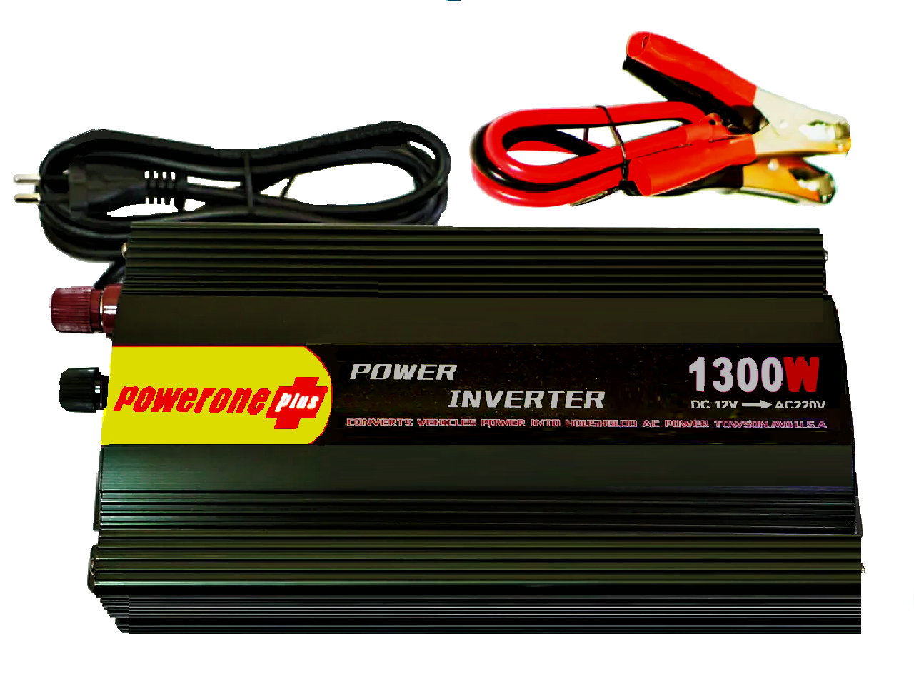 Инвертор автомобильный PowerOne 12-220V 1300W с зарядкой аккумулятора Черный (22494790) - фото 1 Инвертор автомобильный PowerOne 12-220V 1300W с зарядкой аккумулятора Черный (22494790) - фото 1