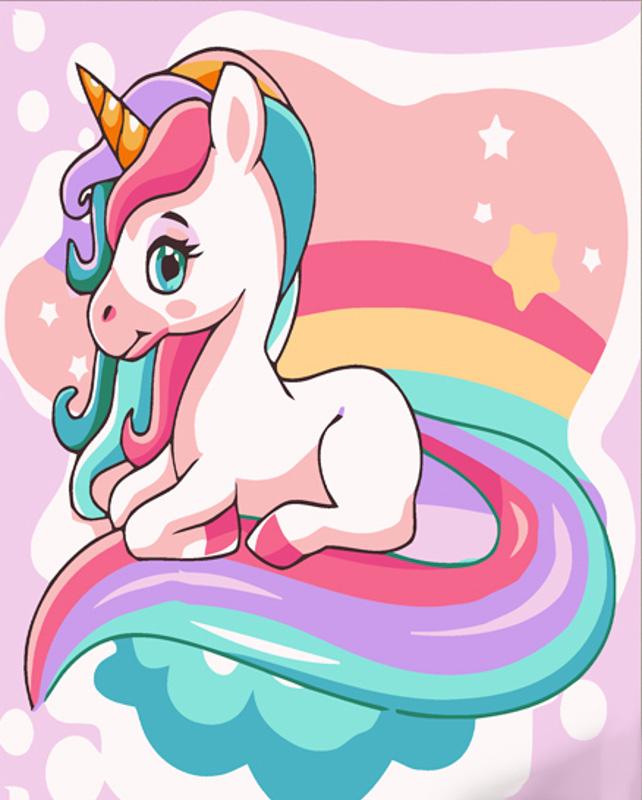 Картина по номерам Strateg Премиум Сказочный единорог 30х30 см (ES155)