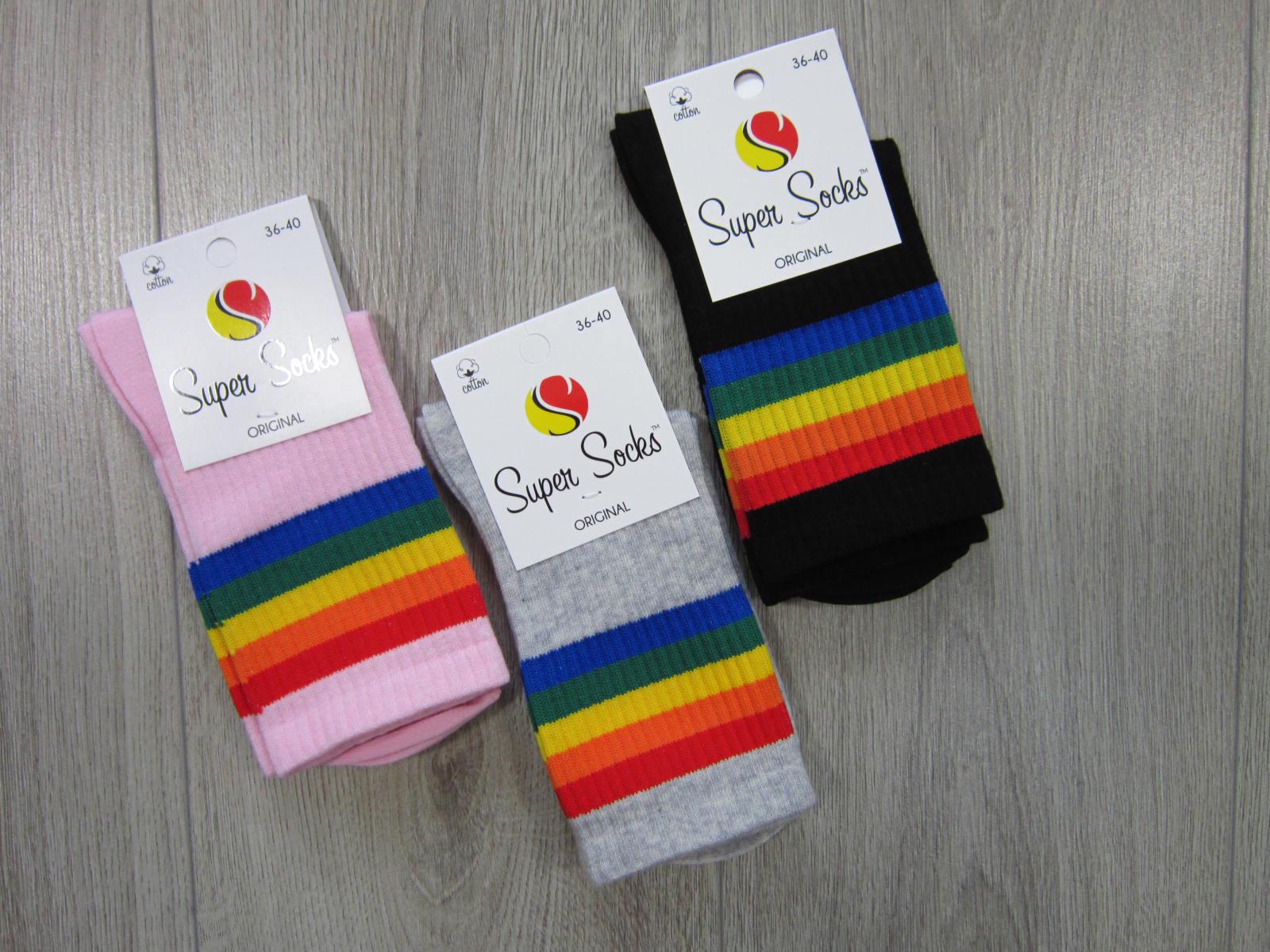 Носки универсальные демисезонные Super Socks 001.008 Радуга р. 36-40 Ассорти
