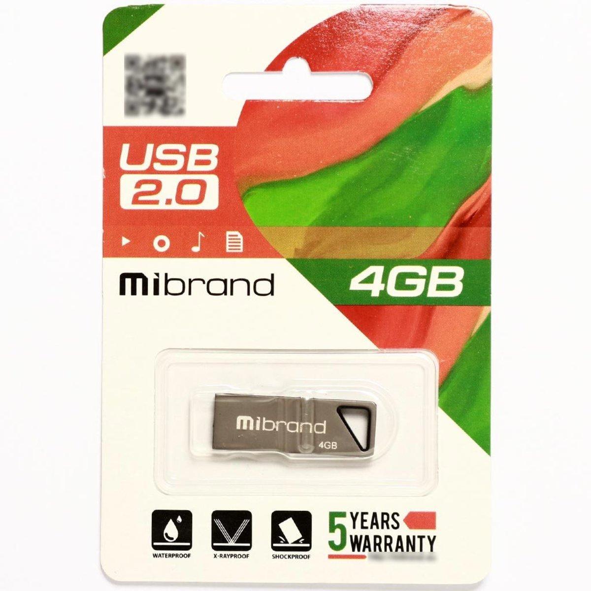 Флешка для ноутбука Flash Mibrand USB 2.0 Stingray 4Gb Grey (MI2.0/ST4U5G) - фото 2