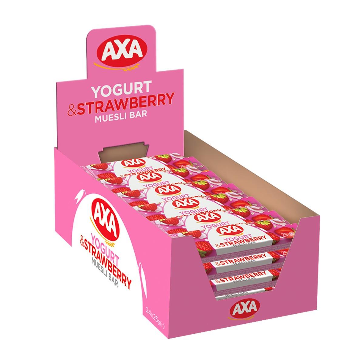 Батончики АХА зі смаком йогурту та з полуницею 25 г 24 шт.
