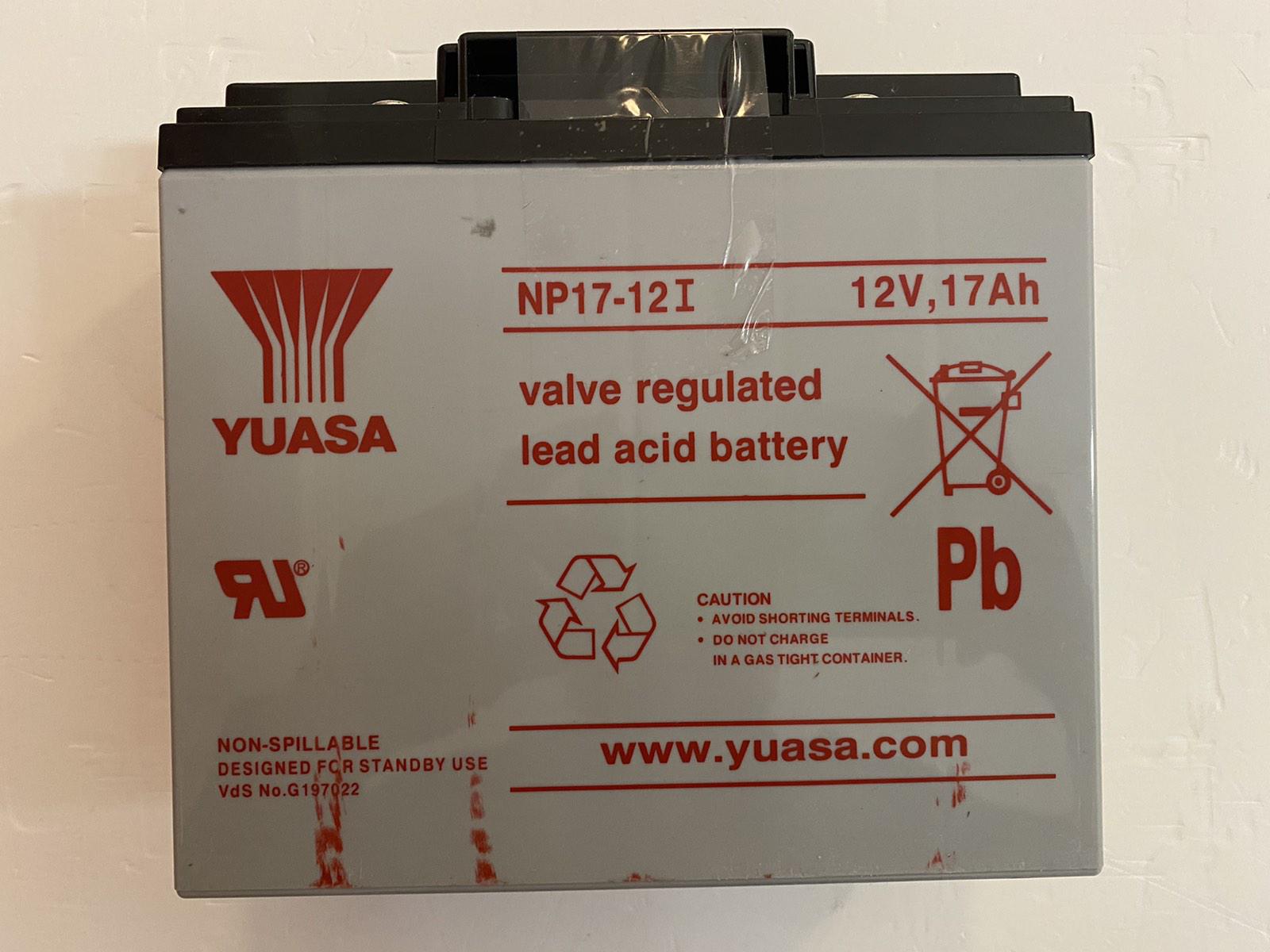 Акумуляторна батарея загального призначення Yuasa VRLA 12V 17 Ah 180x76x167 мм 6,1 кг (NP17-12I) - фото 1 Акумуляторна батарея загального призначення Yuasa VRLA 12V 17 Ah 180x76x167 мм 6,1 кг (NP17-12I) - фото 1