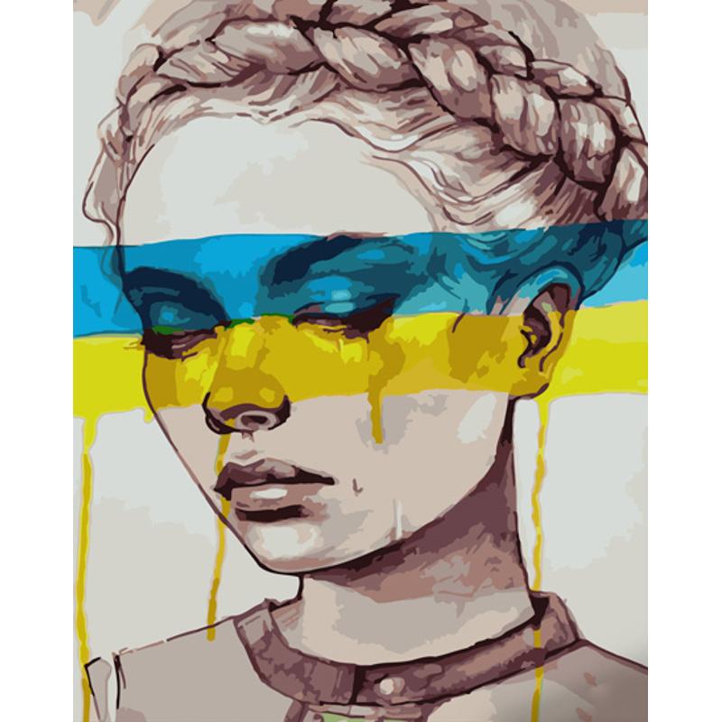 Картина по номерам Strateg Премиум На фоне флага 40x50 см (GS829)