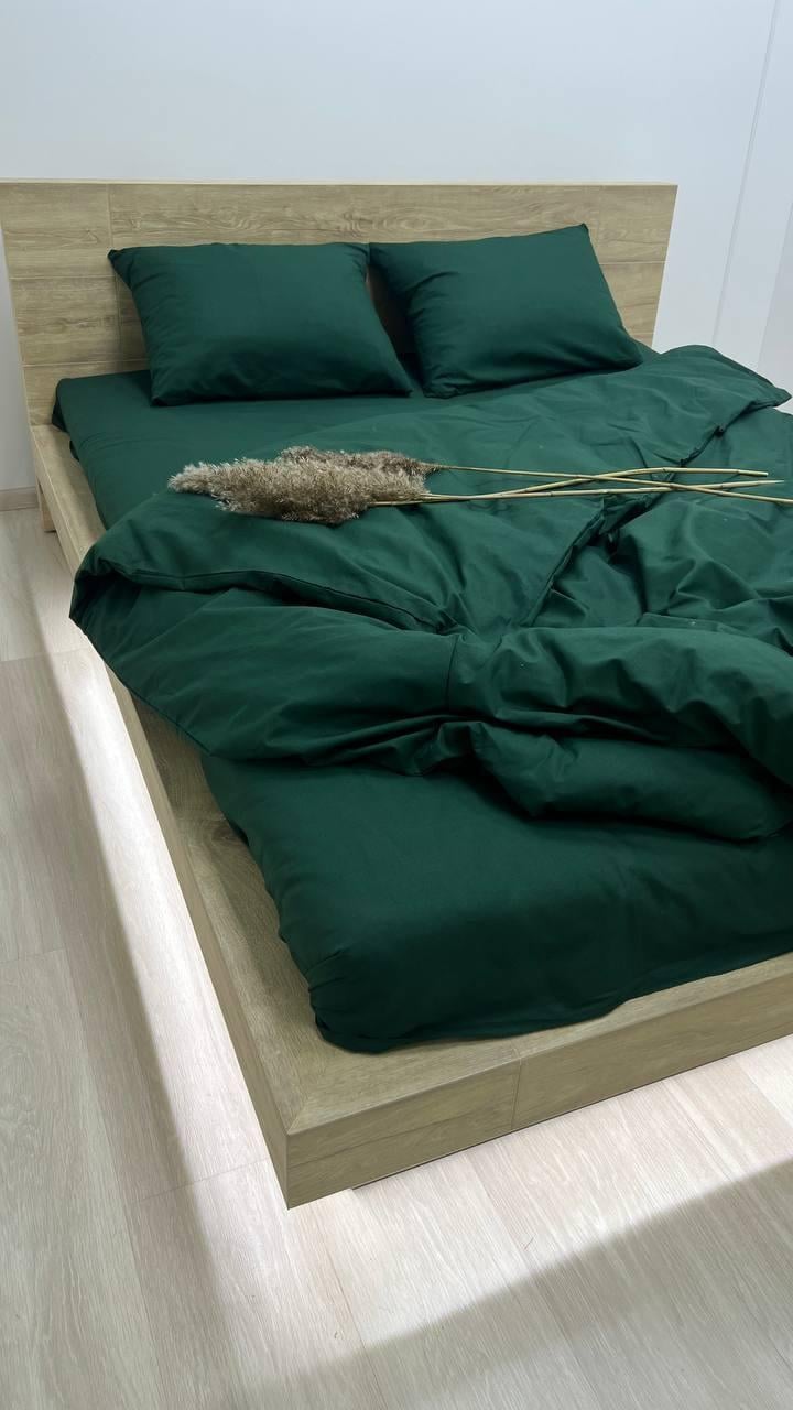 Постельное белье евро 200х220 см наволочки 50х70 см 2 шт. Изумрудный (Д-Post-rus-0022-03)