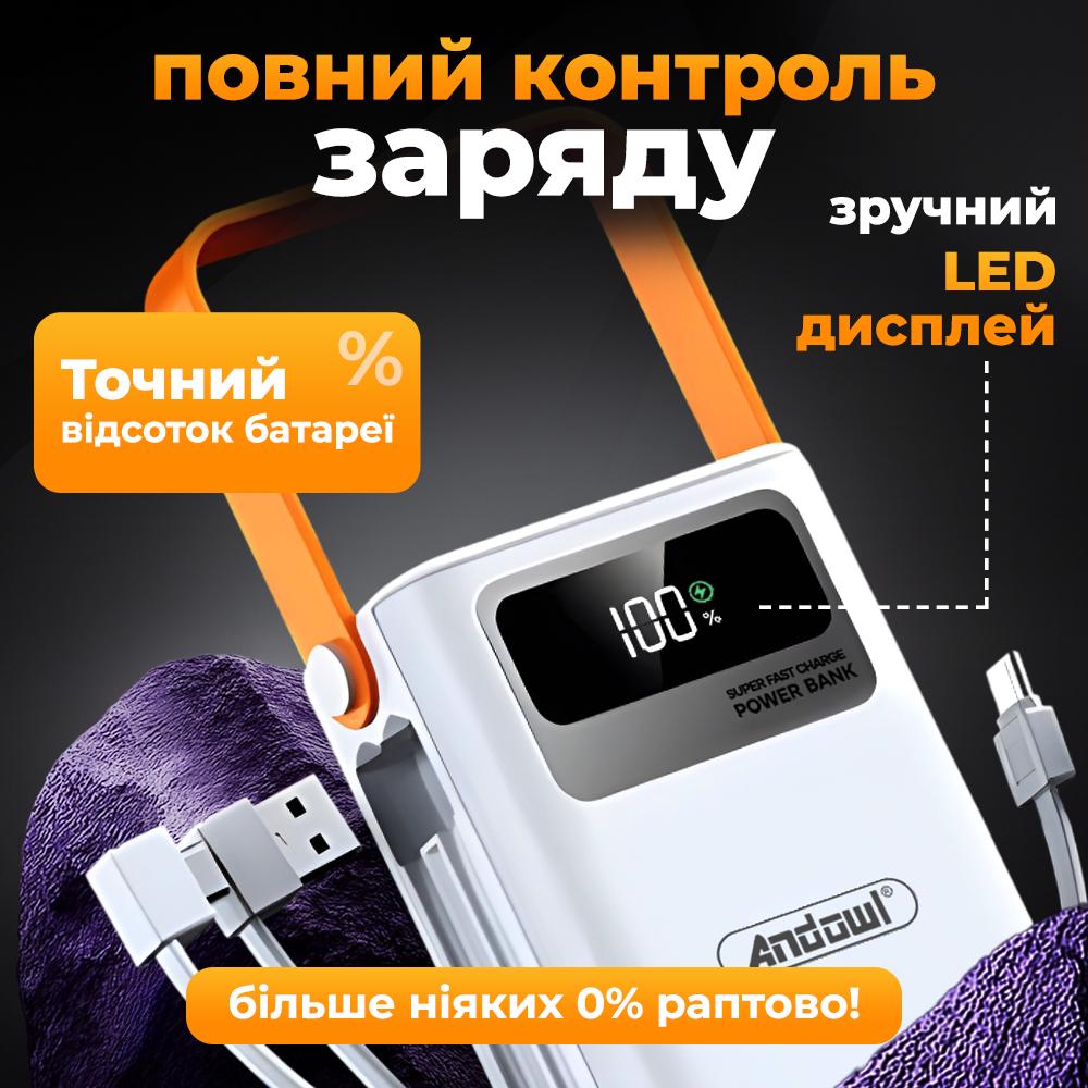 Повербанк AndoWl Q-XD7X1 26000 mah 22,5W с быстрой зарядкой/фонарем/дисплеем для телефона/роутера Черный (8dd272fd) - фото 8 Повербанк AndoWl Q-XD7X1 26000 mah 22,5W с быстрой зарядкой/фонарем/дисплеем для телефона/роутера Черный (8dd272fd) - фото 8