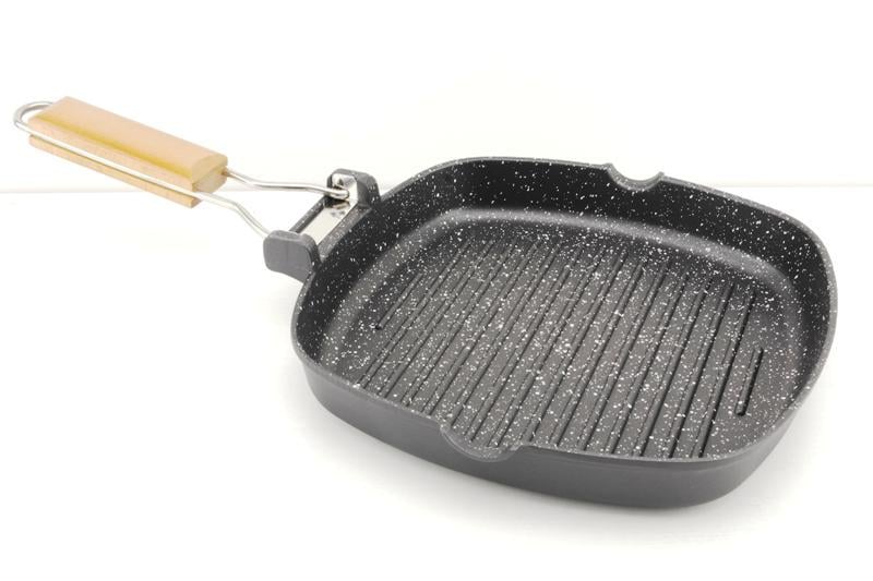 Сковорода для гриля A-Plus 1494 24 см із відкидною ручкою гранітне покриття (DR001545)