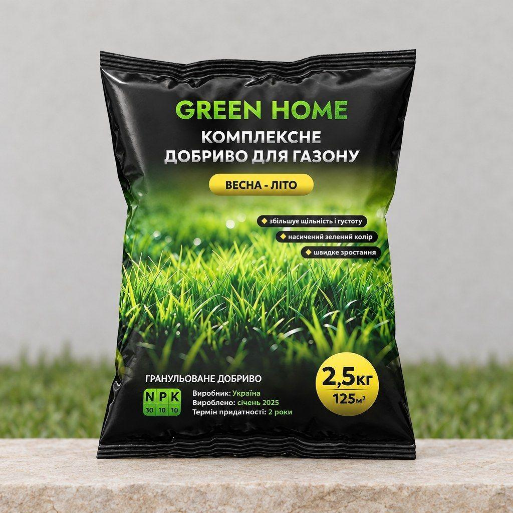 Удобрение для газона комплексное Green Home весна-лето NPK 30-10-10 2,5 кг (38470690)