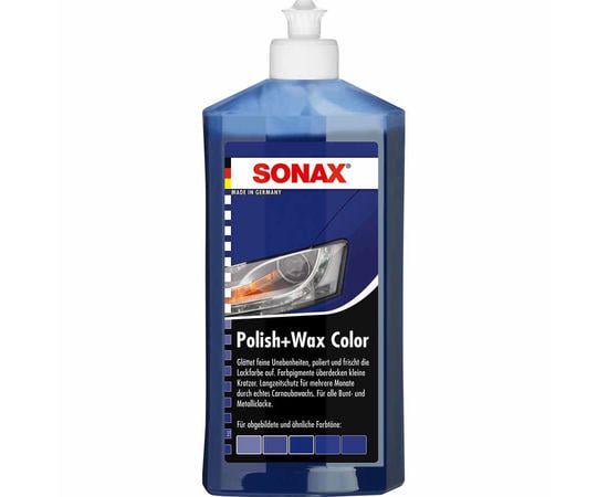 Кольоровий поліроль з воском 500 мл Sonax Polish&Wax Color Синій - фото 1