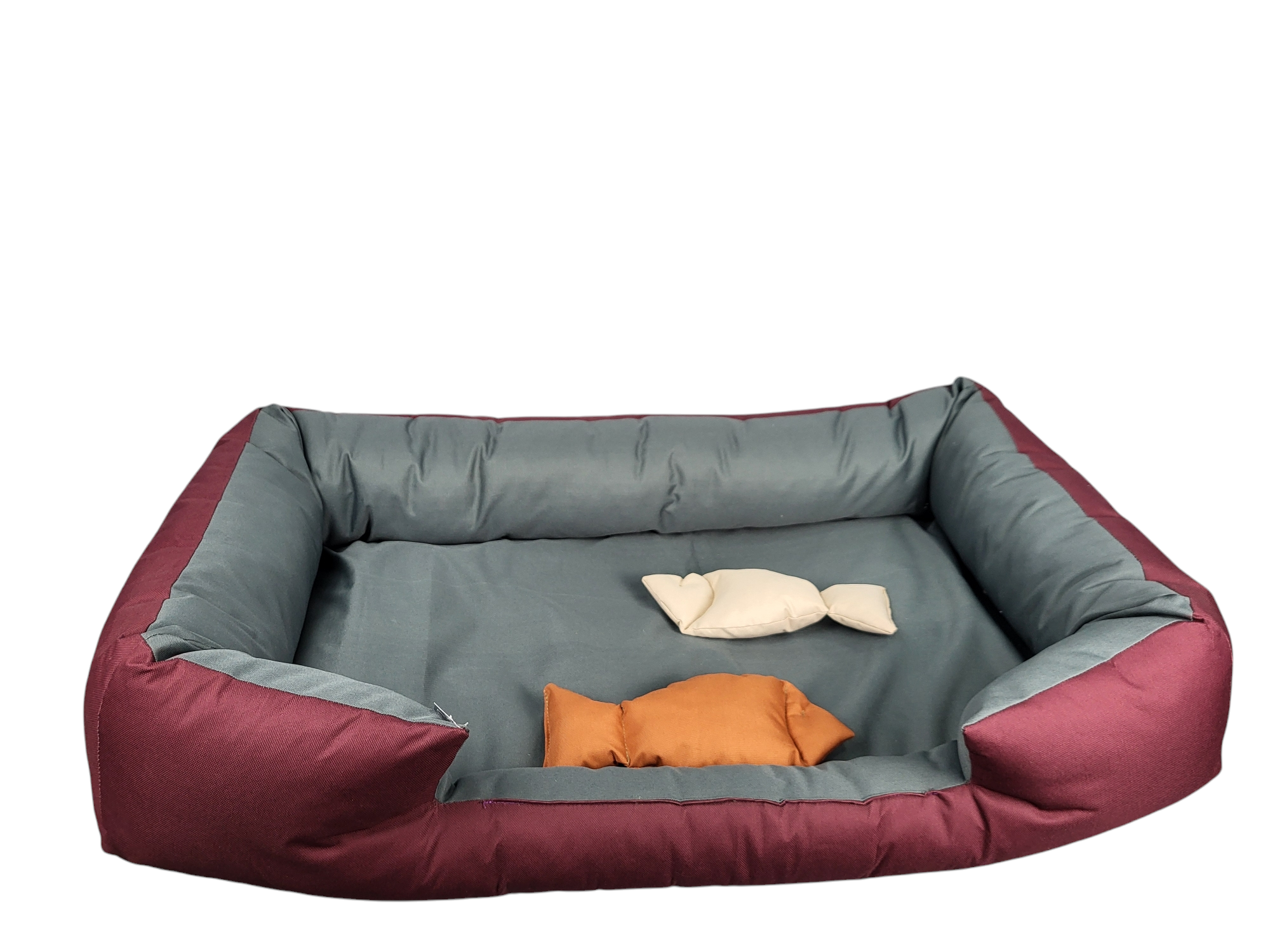 Лежанка для собак двостороння 50×100 см Сіро-бордовий (1474) - фото 2 Лежанка для собак двостороння 50×100 см Сіро-бордовий (1474) - фото 2