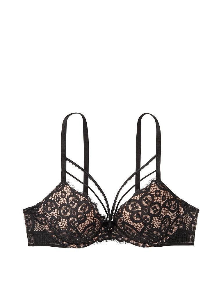 Бюстгальтер Victoria's Secret 394-726 Push-up 70В Чорний з бежевим (1-50) - фото 2