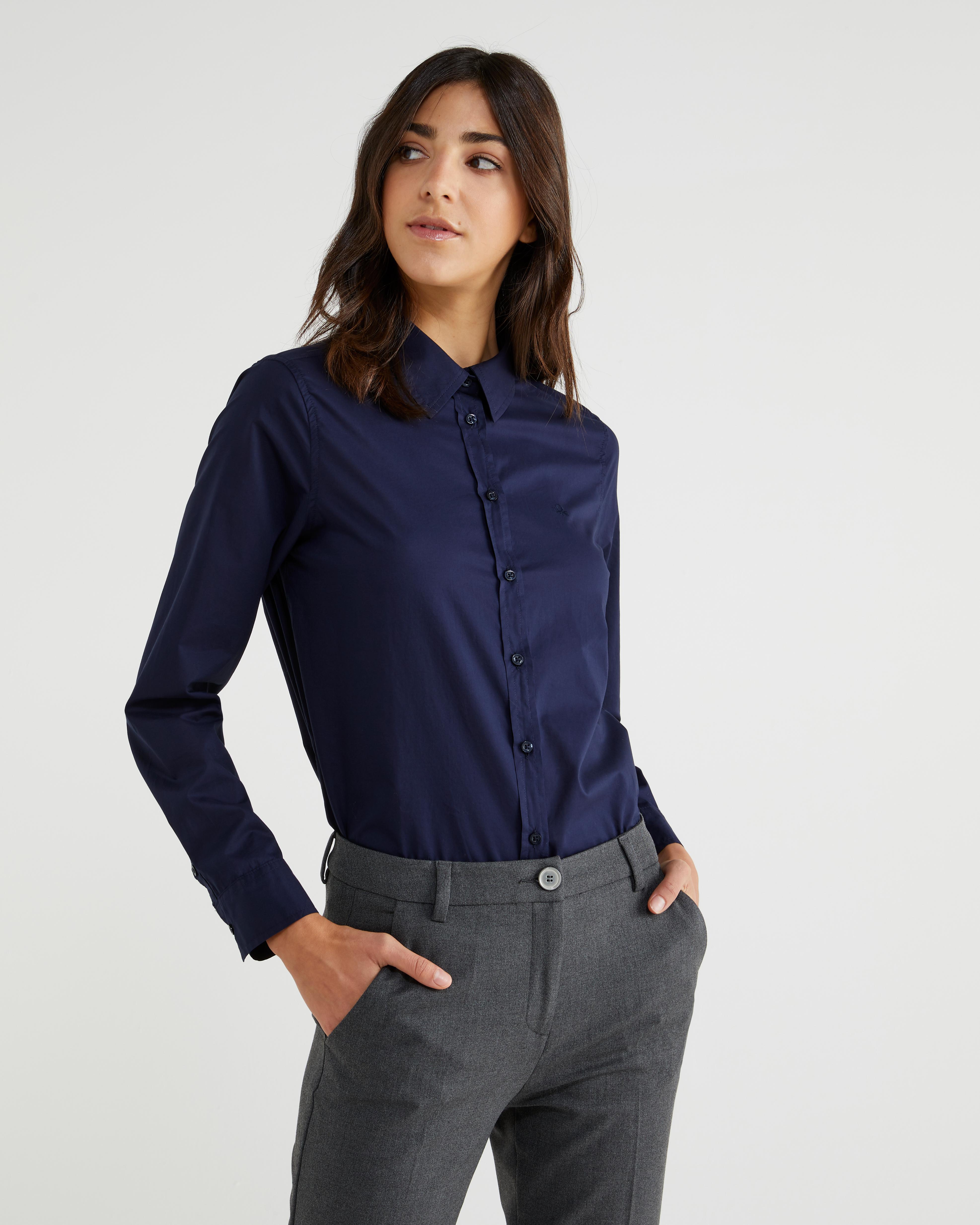 Рубашка женская Benetton 5cqy5qc13 XL Синий - фото 3 Рубашка женская Benetton 5cqy5qc13 XL Синий - фото 3