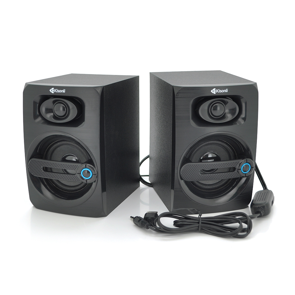 Набор портативных колонок Kisonli 2.0 T-010 USB 3,5 мм Черный (23415)