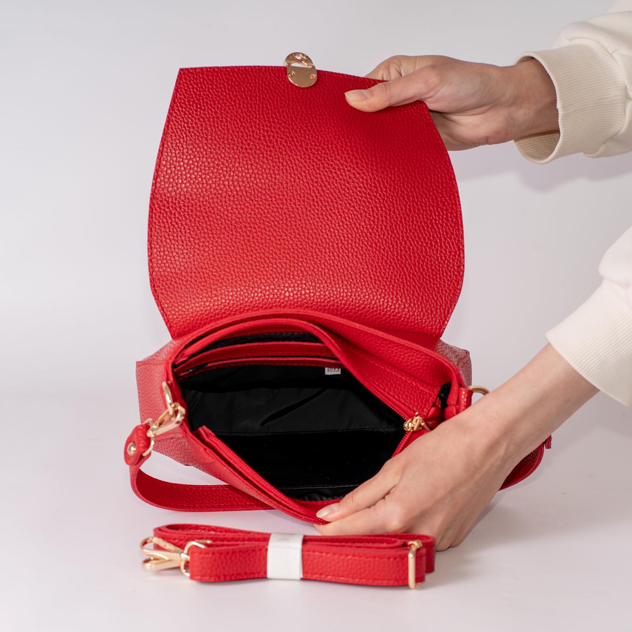 Сумка женская кросс-боди XENIA № 44-24 из эко-кожи Красный - фото 2 Сумка женская кросс-боди XENIA № 44-24 из эко-кожи Красный - фото 2