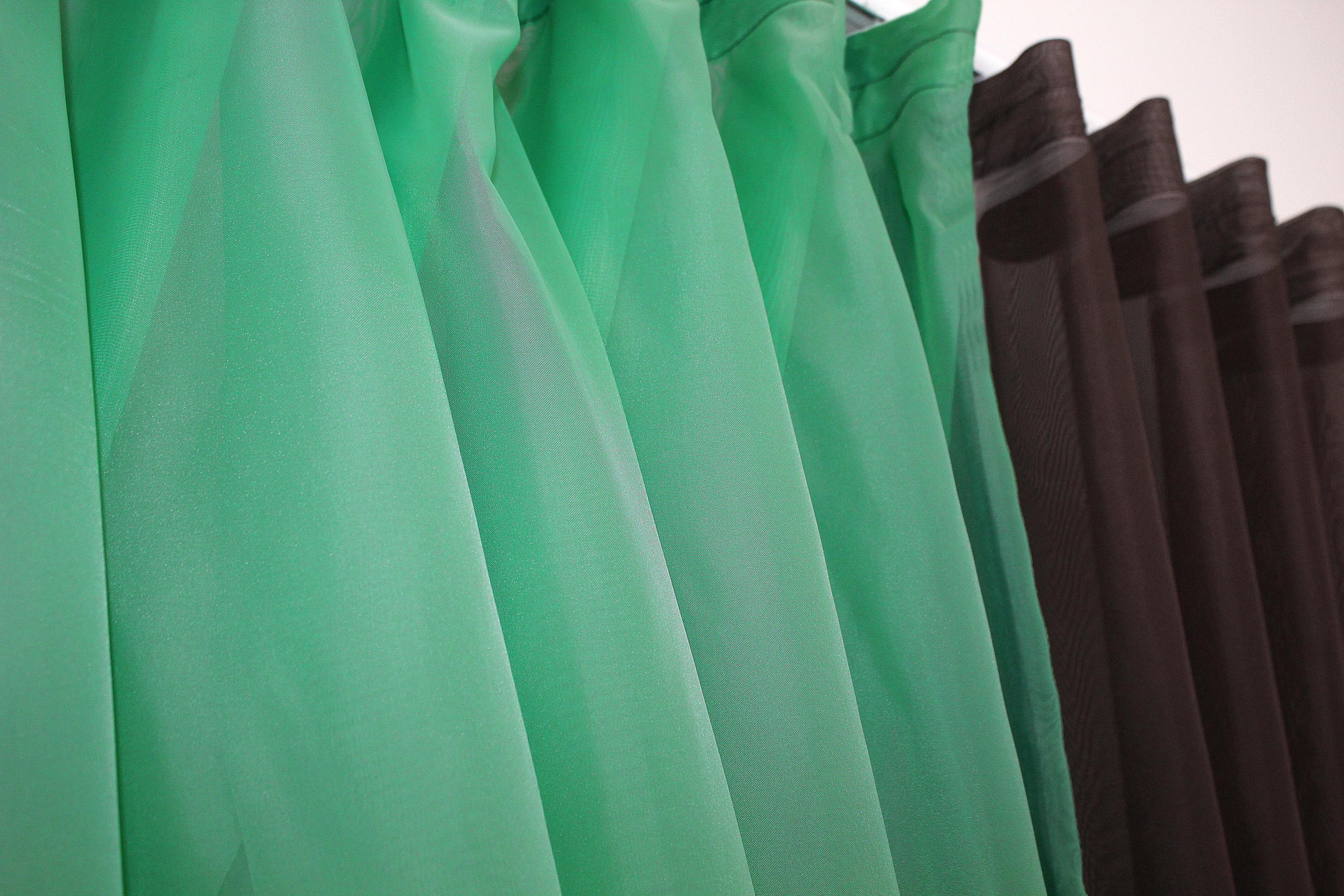 Штори кухонні VR-Textil №096к з підв'язками 400х160 см Венге/М'ятний (50-938) - фото 4