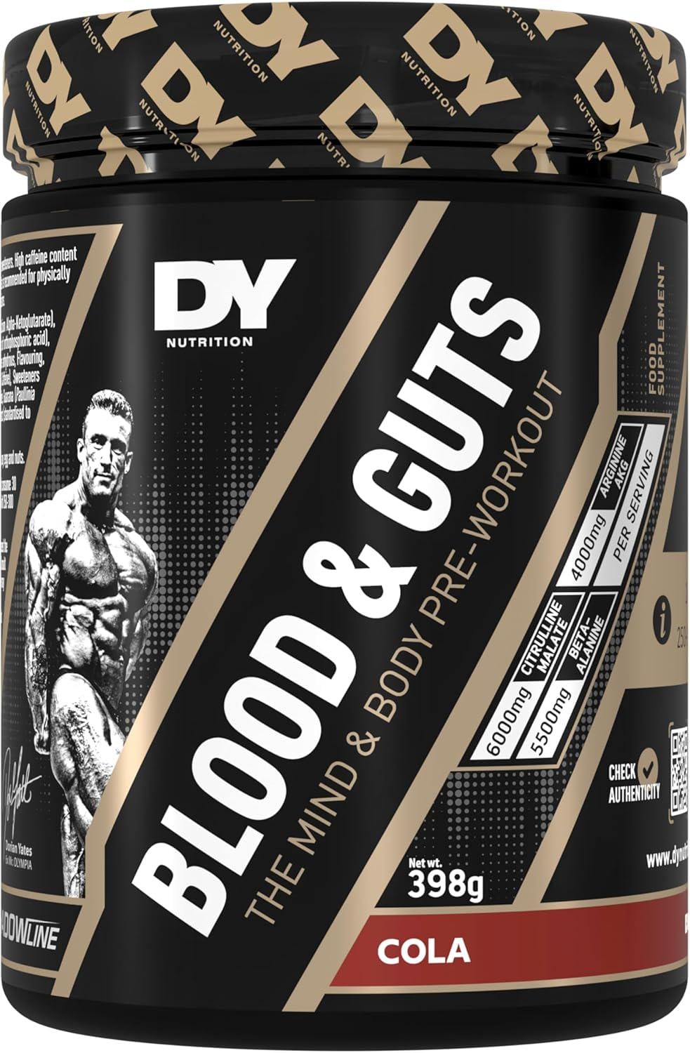 Предтренировочный комплекс Dorian Yates Nutrition BLOOD&GUTS 398 г Cola