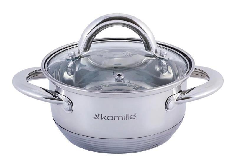 Кастрюля Kamille Millay из нержавеющей стали с 7-слойным индукционным дном 1,1л