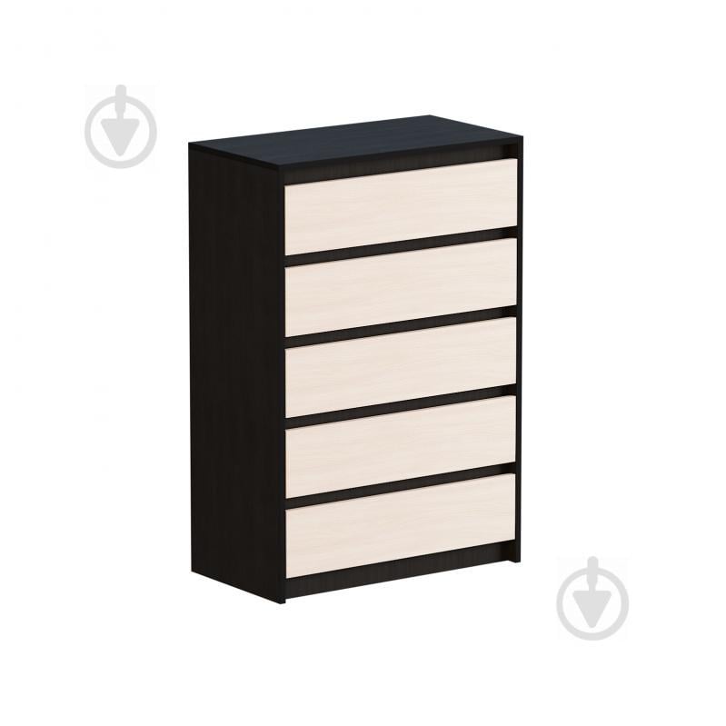 Комод Эверест на 5 ящиков Микс-1 (ролики) венге + дуб молочный  (EVR-2049)