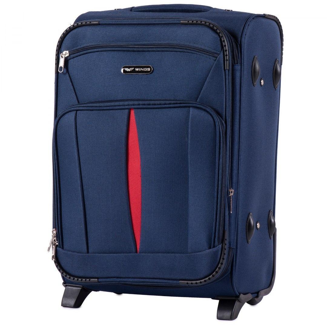 Чемодан дорожный малый Wings 1601 S ручная кладь на 2 колесах 46 л 55х38х23 см Синий