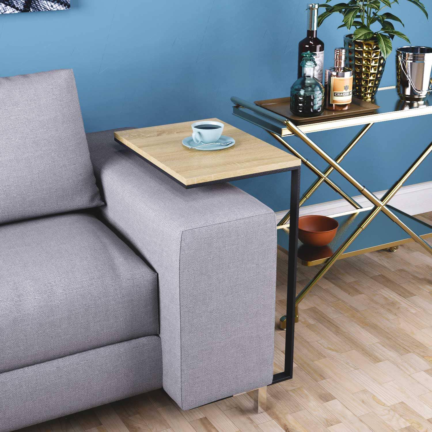 Стіл придиванний Art In Head Fiji Mono 460х630х325 мм Дуб сонома/Чорний (101011008) - фото 2 Стіл придиванний Art In Head Fiji Mono 460х630х325 мм Дуб сонома/Чорний (101011008) - фото 2