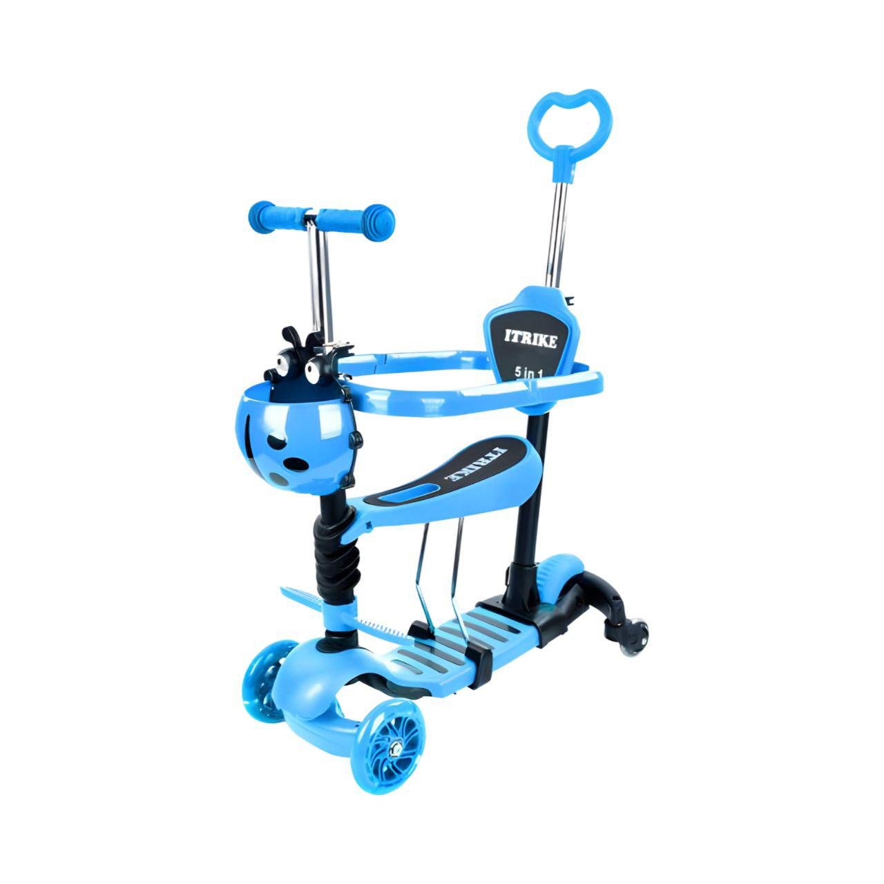 Самокат JR 3-101-BL 5в1 бампер/дополнительные колесики Синий (25200943) - фото 1 Самокат JR 3-101-BL 5в1 бампер/дополнительные колесики Синий (25200943) - фото 1