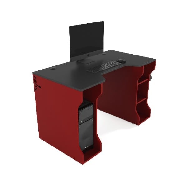Компьютерный стол Zeus TRON-4 Черный/Бордовый (63dbdcb69fda984dfa2e9738)