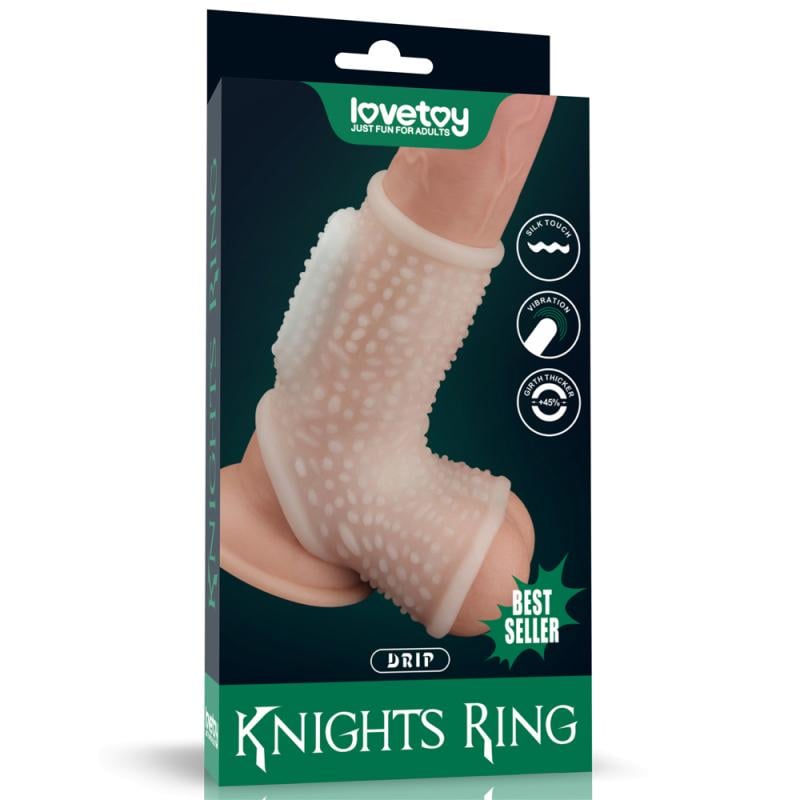 Насадка на пенис Vibrating Drip Knights Ring with Scrotum Sleeve (1000060777)