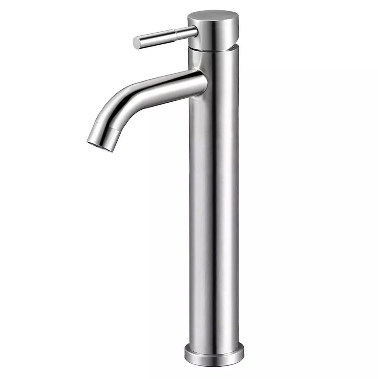 Змішувач для умивальника Wezer EKO11С-01 високий одноважільний Сатин (155195) - фото 3