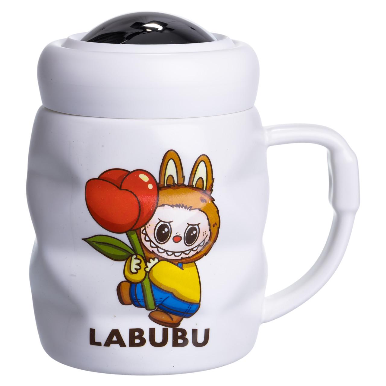 Чашка фарфоровая Labubu BaBa с крышкой 400 мл (FM-54D)