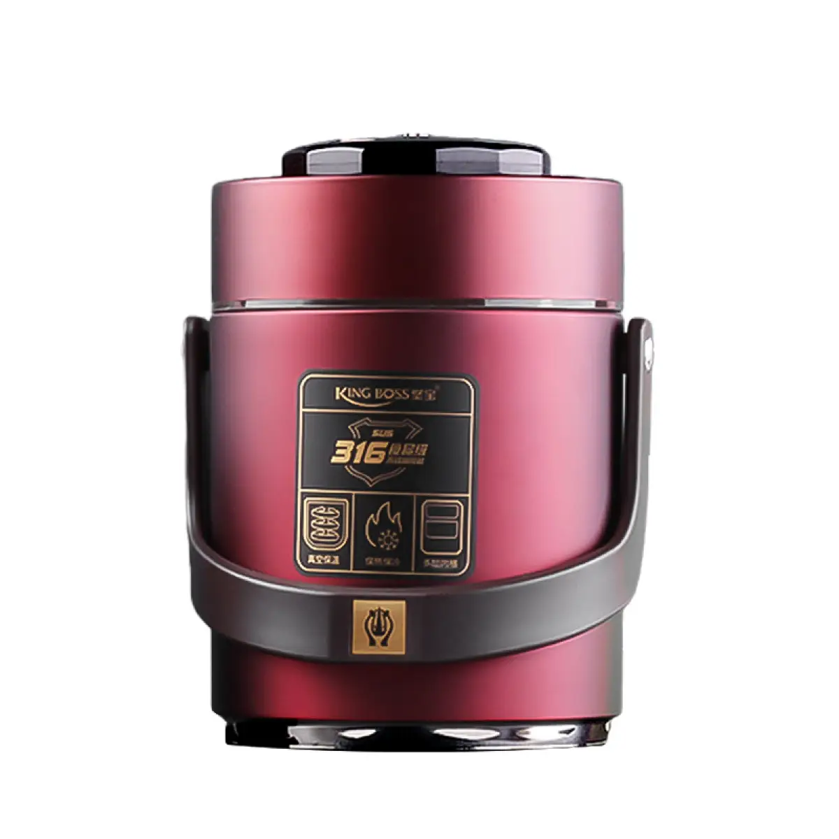 Термос для їжі з 2 контейнерами з нержавіючої сталі 1,5 л Червоний (HP156R) Термос для їжі з 2 контейнерами з нержавіючої сталі 1,5 л Червоний (HP156R)