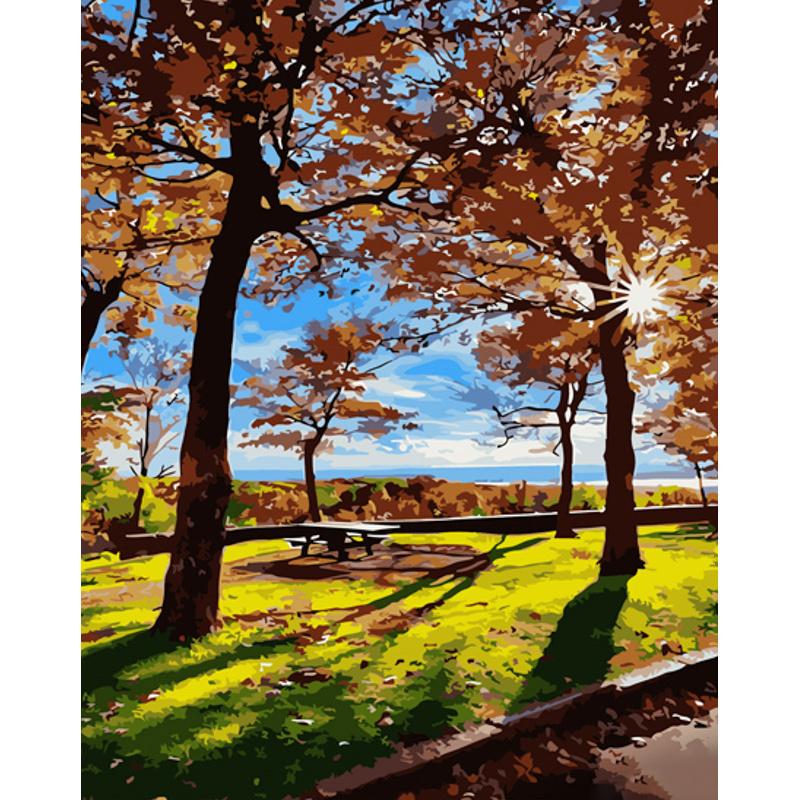 Картина за номерами Strateg Преміум Прогулянка восени 40x50 см (GS964)