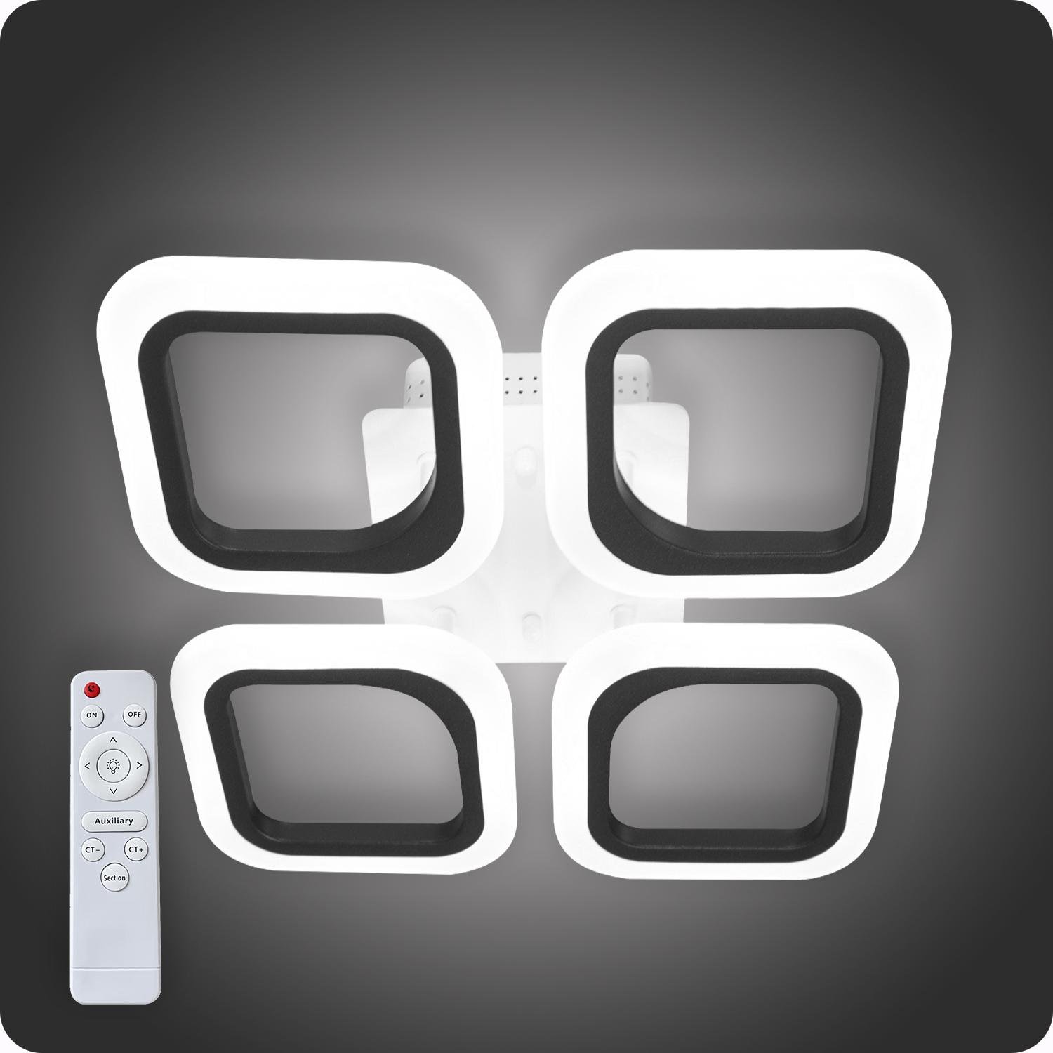 Люстра світлодіодна 517 Dlight з пультом 55 Вт Чорний (01775)